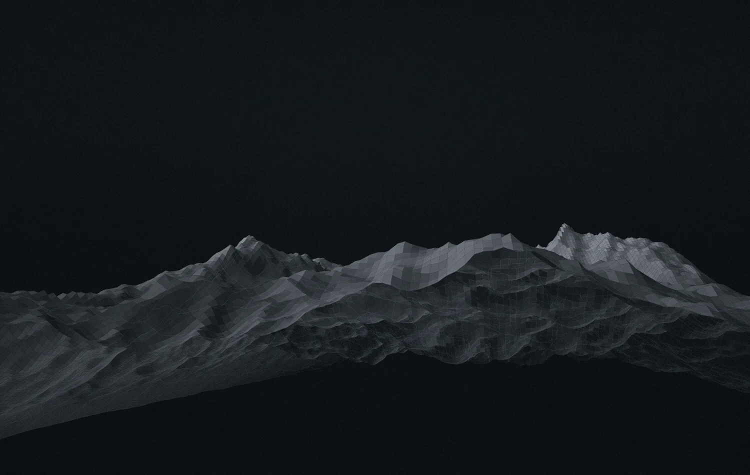 Procedural terrain study of a high ridgeline — the kind of disconnected, high-relief environment Hyperborea systems are engineered for.