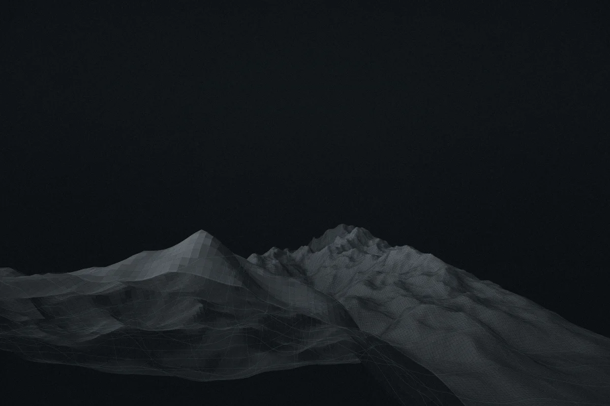 Monochrome terrain study of a broad plateau.